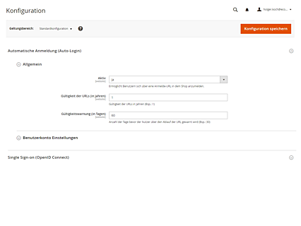 Auto-Login und SSO Konfiguration im avanta Systembackend