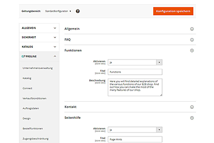 Aktivierung und Konfiguration der Online-Hilfe im Backend