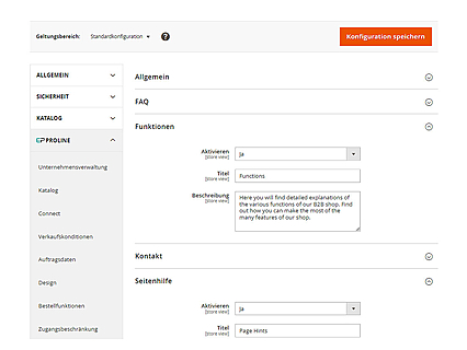 Aktivierung und Konfiguration der Online-Hilfe im Backend