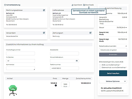 Premium Download im Warenkorb