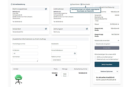 Premium Download im Warenkorb