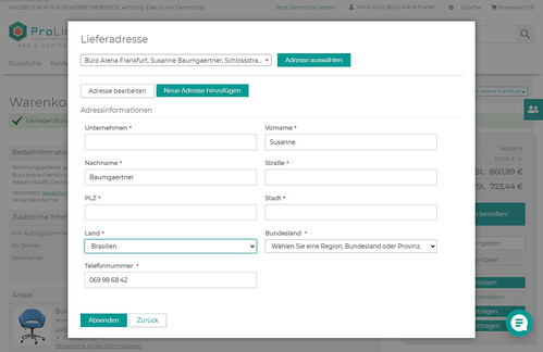 Erweiterung der Adressverwaltung