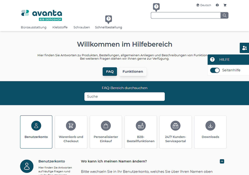 avanta Modul "Online-Hilfe"