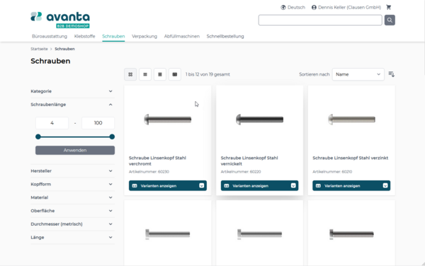 Premiumfilter mit Schiebereglern