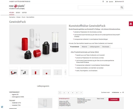 Attractive design: Product detail page rose plastic webshop
