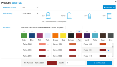 Abbildung einer speziellen Variantenlogik im Webshop mit avanta